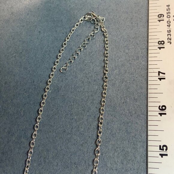 Long Purple Pearl Necklace 30 In Silver Chain Filigree Heart Dangles Retro BoHo - Picture 6 of 6